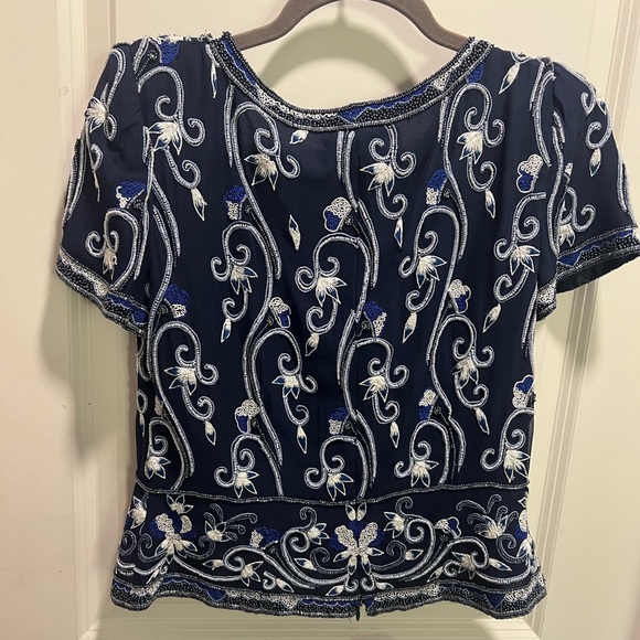 Adrianna Papell occasions silk beaded top - Picture 5 of 6